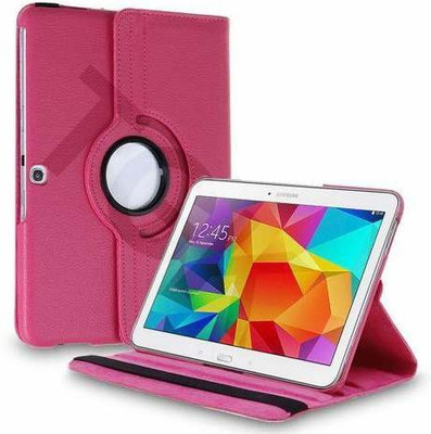 TGK Book Cover for Samsung Galaxy Tab 4 10.1 Inch Sm-T530, T531, T535, T537 360 Degree Rotating Leather Smart Case(Pink, Cases with Holder)