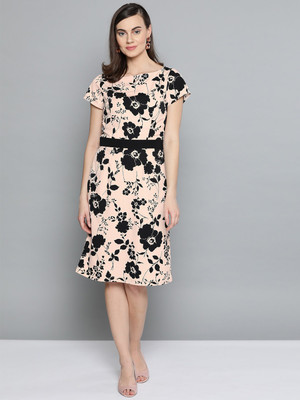 HARPA Women A-line Pink Midi/Calf Length Dress