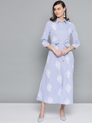 HARPA Women Shirt Blue Midi/Calf Length Dress
