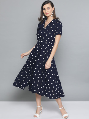 HARPA Women Shirt Blue Midi/Calf Length Dress