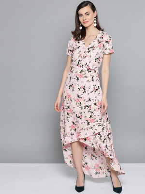 HARPA Women Wrap Pink Maxi/Full Length Dress