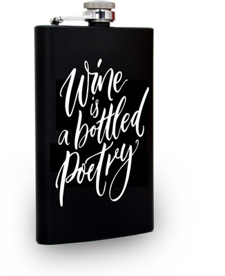 TRAQ WINE IS A BOTTLED POETRY ENGRAVED STAINLESS STEEL POCKET LIQUOR FLASK STAINLESS STEEL Hip Flask(230 ml)