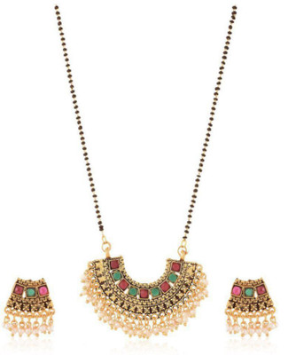 sunhari jewels Copper Gold-plated Multicolor Jewellery Set(Pack of 1)