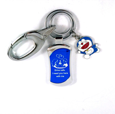 SHOKY LOOKS Blue Silver Couple Design Drive safe with Doremon Balt Hook locking Key Chain