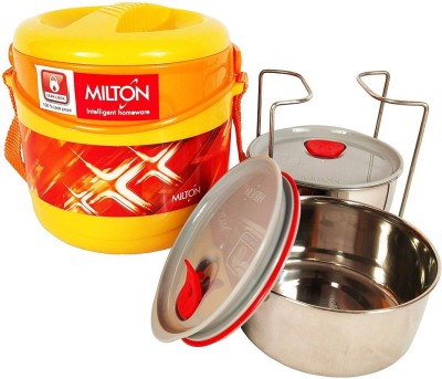 MILTON ECONA DELUXE 2 TIFFIN (YELLOW) 2 Containers Lunch Box(520 ml, Thermoware)