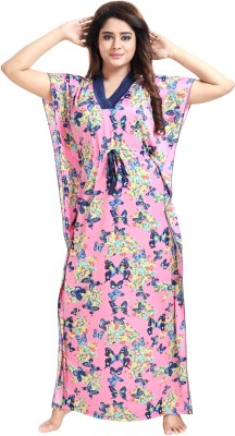 KHOOBS Women Nighty(Pink)