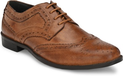 Carlo Romano by Wasan Shoes Premium Quality Brogue Shoe Officewear Partywear Lace Up For Men(Tan)