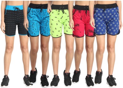 DIAZ Printed Women Multicolor Sports Shorts