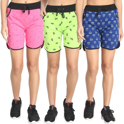 DIAZ Printed Women Multicolor Sports Shorts