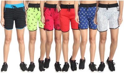 DIAZ Printed Women Multicolor Sports Shorts