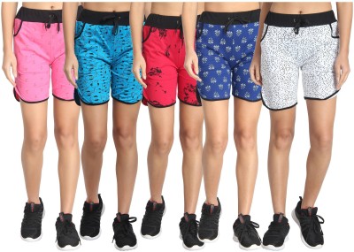 DIAZ Printed Women Multicolor Sports Shorts