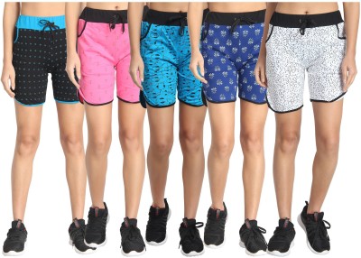 DIAZ Printed Women Multicolor Sports Shorts