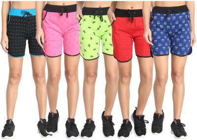 DIAZ Printed Women Multicolor Sports Shorts