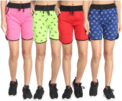 DIAZ Printed Women Multicolor Sports Shorts