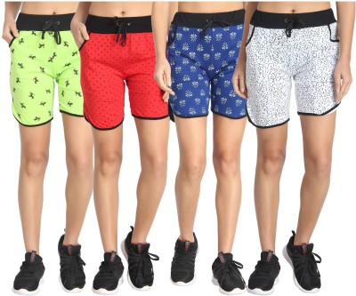 DIAZ Printed Women Multicolor Sports Shorts