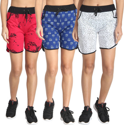 DIAZ Printed Women Multicolor Sports Shorts