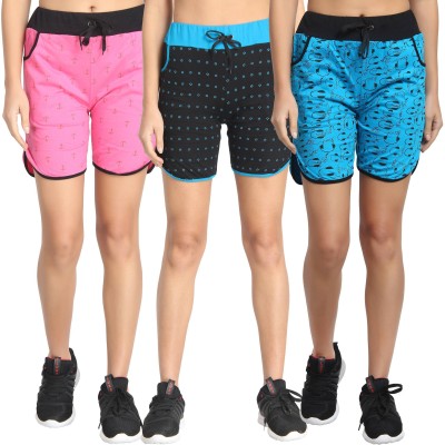 DIAZ Printed Women Multicolor Sports Shorts