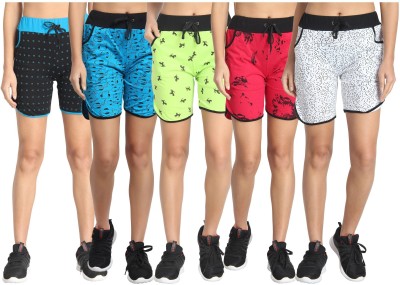 DIAZ Printed Women Multicolor Sports Shorts