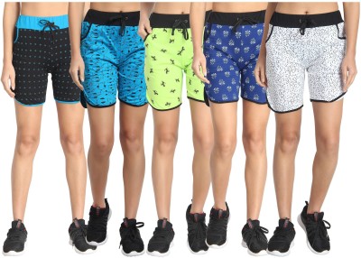 DIAZ Printed Women Multicolor Sports Shorts