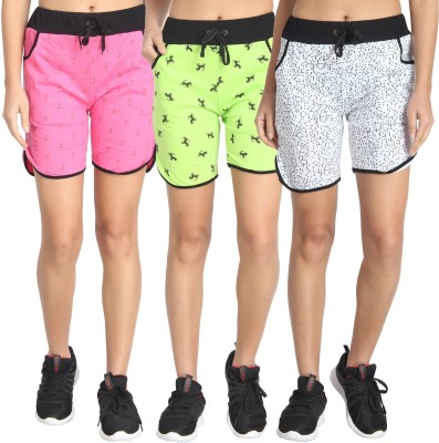 DIAZ Printed Women Multicolor Sports Shorts