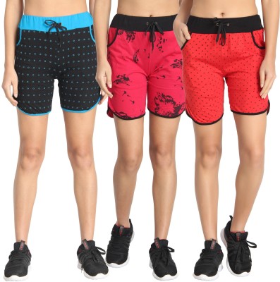 DIAZ Printed Women Multicolor Sports Shorts