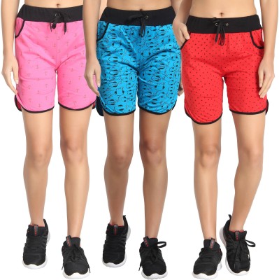 DIAZ Printed Women Multicolor Sports Shorts