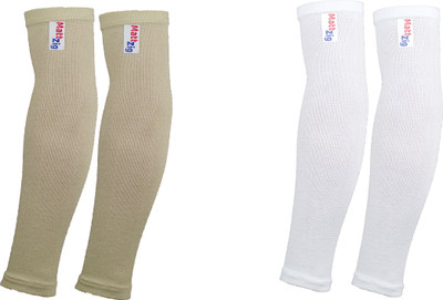 MATTZIG Arm & Elbow UV Protection Elbow Support(Beige, White)