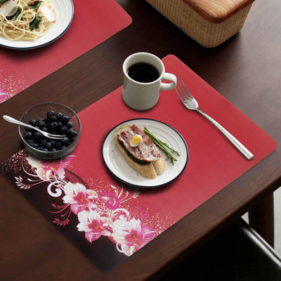 MONKDECOR Rectangular Pack of 6 Table Placemat(Multicolor, PVC)