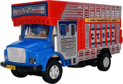 Miniature Mart ABS Plastic Made Indian Lorry Pullback Toy Truck For Kids(Blue, Red, Pack of: 1)