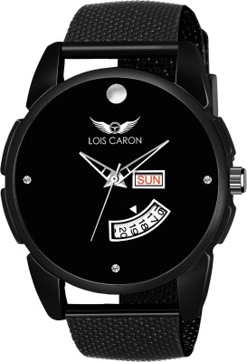 LOIS CARON LCS-8205 BLACK DIAL DAY & DATE FUNCTIONING WATCH Analog Watch  - For Men