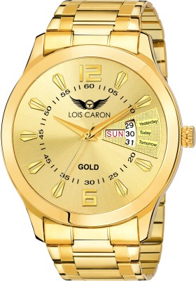 LOIS CARON LCS-8404 ORIGINAL GOLD PLATED DAY & DATE FUNCTIONING Analog Watch  - For Boys