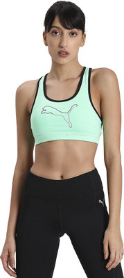 PUMA 4Keeps PM Women Sports Lightly Padded Bra(Green)