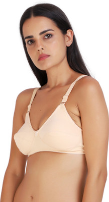 BENCOMM Mastectomy Cancer Adjustable Bra Pad with one Pocket Bra (combo) Women Full Coverage Non Padded Bra(White)