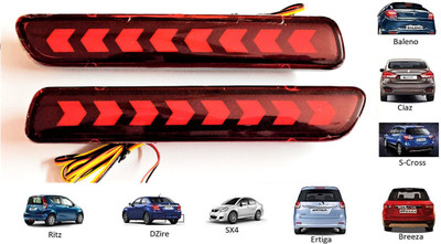 EliteAuto Premium Car Reflector (Taiwan Quality) LONG DESIGNCar Reflector LED Brake Light for Bumper Car Reflector Light(Red)