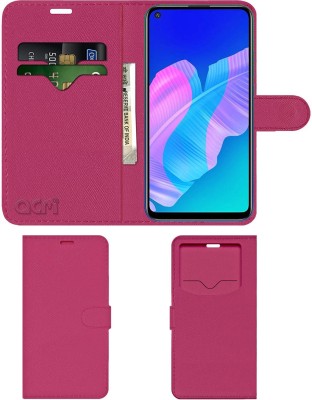 ACM Flip Cover for Huawei P40 Lite E(Pink, Cases with Holder, Pack of: 1)