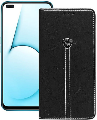 MARSHLAND Flip Cover for Realme X50, Leather Inner Soft Silicon Ipalm design Case Kickstand Black(Black, Dual Protection, Pack of: 1)