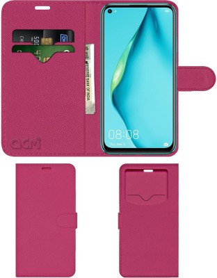 ACM Flip Cover for Huawei P40 Lite(Pink, Cases with Holder, Pack of: 1)
