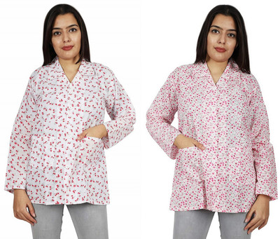 DDH COTTON BLEND Floral Print Coat