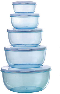 MOOZICO Plastic Grocery Container  - 2700 ml, 1700 ml, 1000 ml, 580 ml, 290 ml(Pack of 5, Blue)