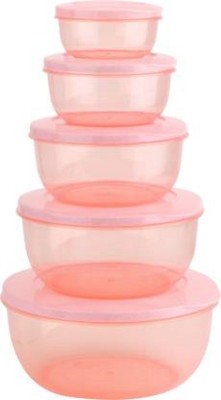 MOOZICO Plastic Grocery Container  - 2700 ml, 1700 ml, 1000 ml, 580 ml, 290 ml(Pack of 5, Pink)