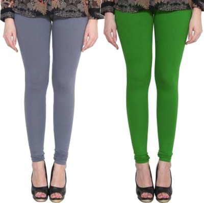 Clarita Churidar  Ethnic Wear Legging(Green, Grey, Solid)