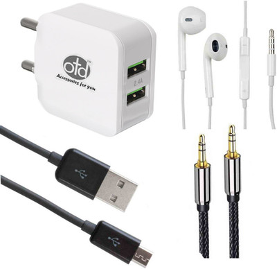 OTD Wall Charger Accessory Combo for Zopo Speed 7 Plus, Zopo ZP590, ZTE Blade L2, ZTE Small Fresh 4(Multicolor)