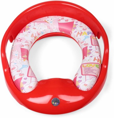 Nabhya Toilet Trainer Soft Cushion Baby Potty Seat With Handle And Back Support Toilet Seat For Western Toilet Potty Seat(Red)