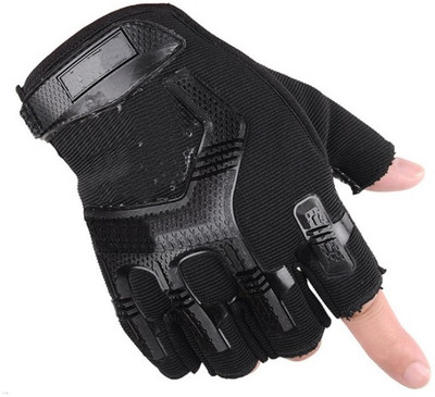 AlexVyan Gym 1 Pair Anti Slip Bike, Cycling, Motorcycle Driving Man Boy Riding Gloves(Black)