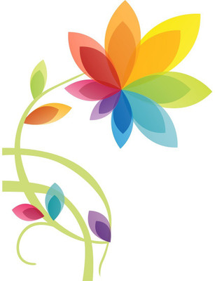 Wallzone 80 cm Colorful Flower Removable Sticker(Pack of 1)