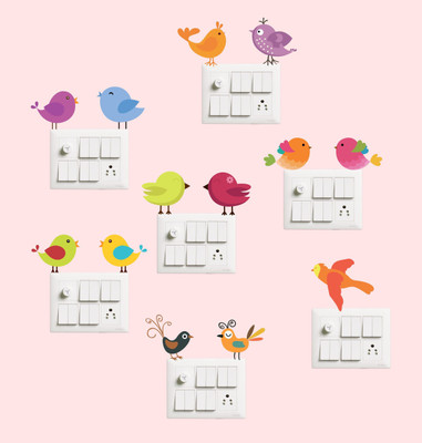 Creatick Studio 6 cm Decorative switch Board sticker size:-6cmX7cm Self Adhesive Sticker(Pack of 1)