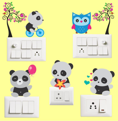 Creatick Studio 9 cm Decorative switch Board sticker size:-9cmX11cm Self Adhesive Sticker(Pack of 1)