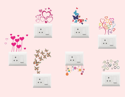 Creatick Studio 9 cm Decorative switch Board sticker size:-9cmX12cm Self Adhesive Sticker(Pack of 1)