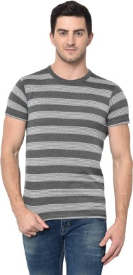 VIMAL JONNEY Striped Men Round Neck Grey T-Shirt