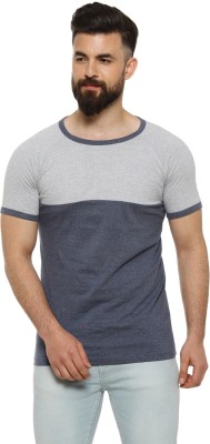 CAMPUS SUTRA Colorblock Men Round Neck Grey T-Shirt